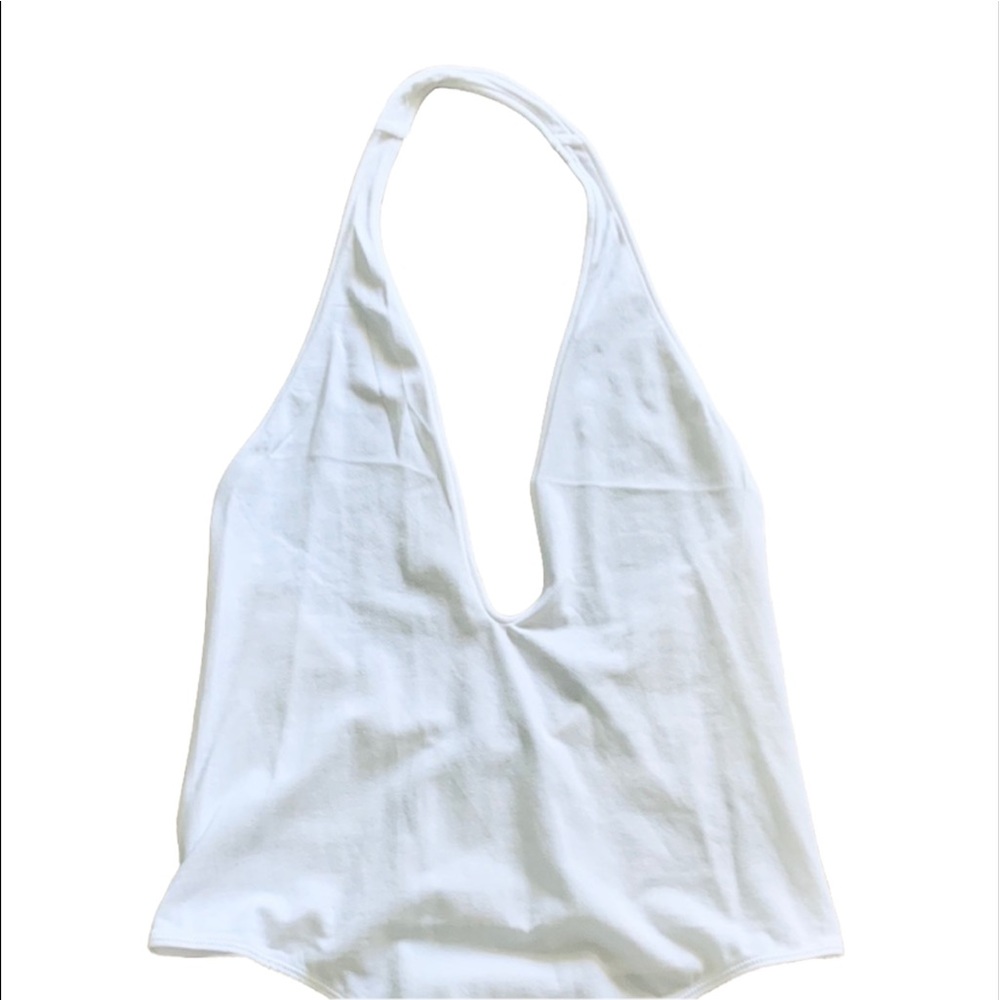 NEW, Express, White, Halter Contour Bodysuit, Size Medium